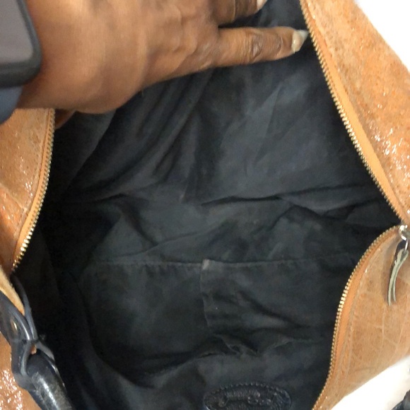 LOLA BERNARD MODENA burnt Orange croc embossed leather/suede shoulder handbag. - Picture 14 of 16